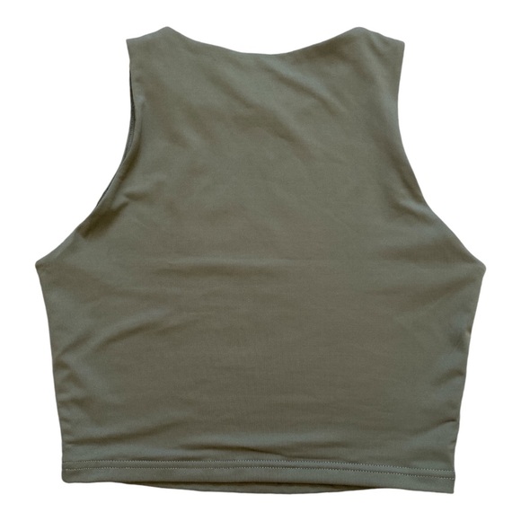 REORIA Women's Sleeveless Halter Neck Double Lined Casual Basic Tank Crop Tops - Picture 4 of 4